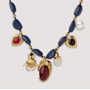 Love Gold and Red Charm Necklace